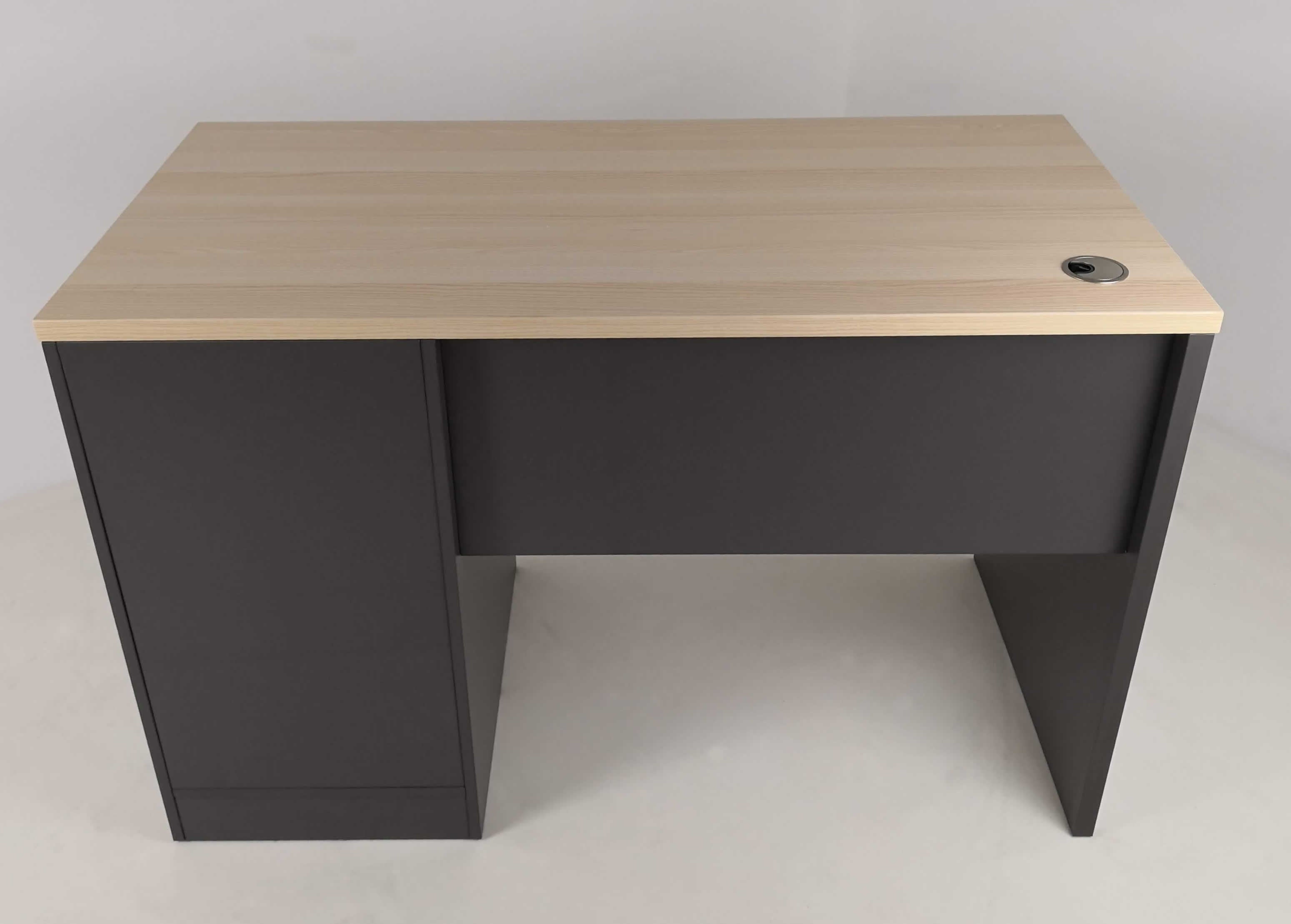 Small Light Beech Office Desk with Built-in Storage - HS005-2